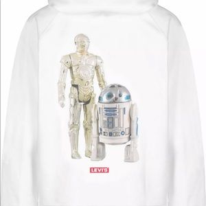 STAR WARS LEVI’S R2-D2 C-3PO WHITE HOODIE SWEATER